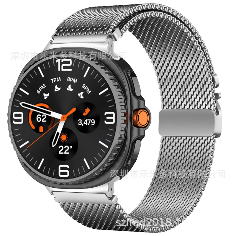 Suitable for Samsung Galaxy Watch 9/8 stainless steel metal strap with umbrella buckle Milan strap ultra