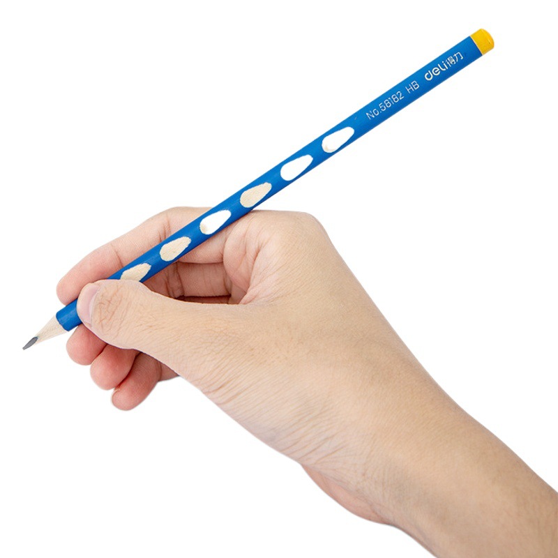 Deli 58182 agujero lápiz corrección agarre Escuela Primaria estudiante lápiz escritura pluma HB triángulo varilla