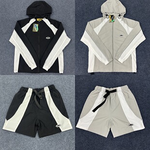 High-Quality Corteiz Alcatraz Suit Color-Blocked Embroidered Badges Men's and Women's Same Style Windbreaker Ins Jacket Shorts