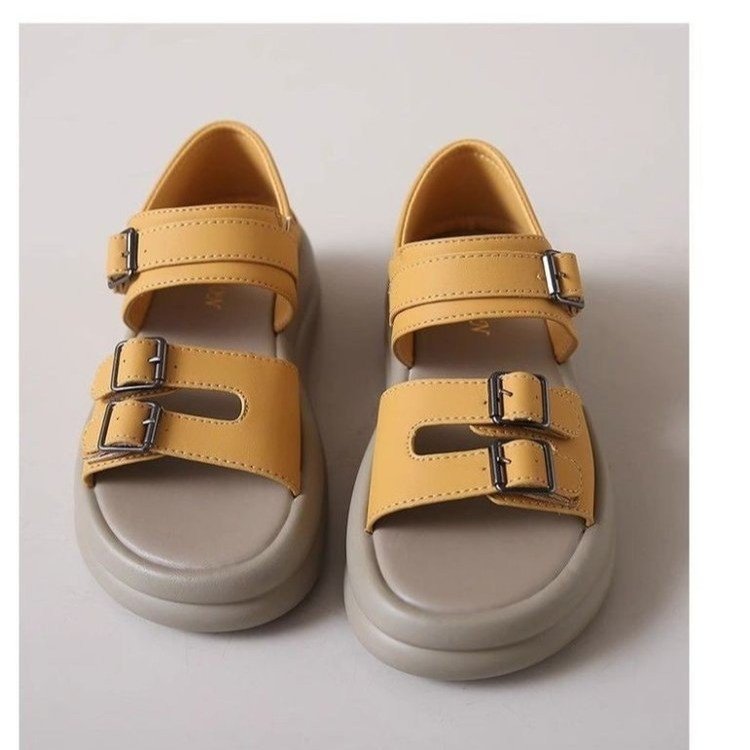 Sandalias romanas de suela gruesa para mujeres verano 2026 nueva moda dos bolsas de tacones zapatillas de playa casuales cómodas con suela suave