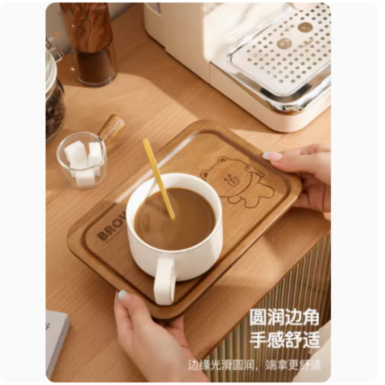 Placa de madera de dibujos animados almuerzo para niños almuerzo creativo bandeja con aislamiento térmico anti-escaldado bandeja de comida occidental bandeja de té