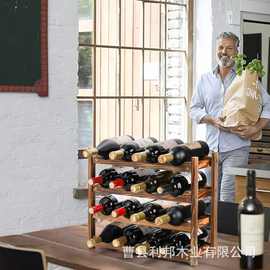简约件桌面多层红酒展示架客红酒架摆厅家用葡萄酒格架放酒瓶托架