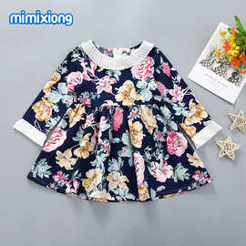 ins热卖2020年春夏新款欧美印花女童连衣裙