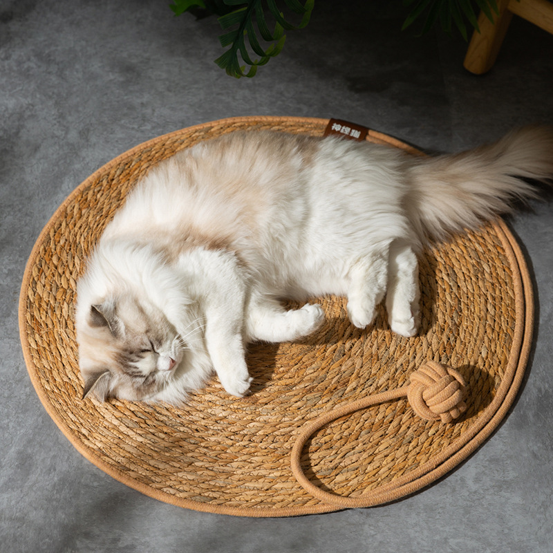 Primavera y verano gato hierba natural cojín para gatos Four Seasons nido para gatos tablero de agarre de ratán para gatos almohadilla para agarrar juguetes para gatos nido para mascotas