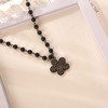 Black universal necklace from pearl hip-hop style suitable for men and women, chain for key bag , flowered