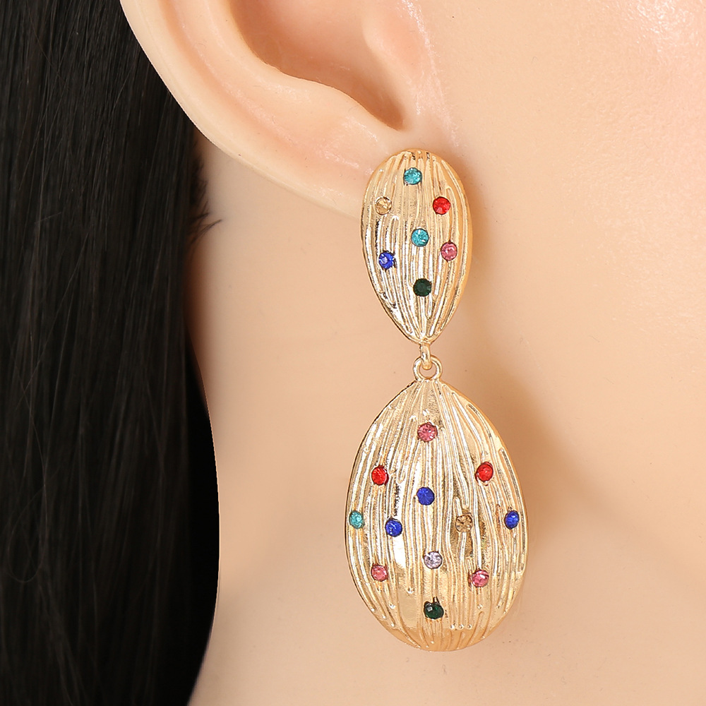 Retro Geometric Drop-shaped Alloy Earrings display picture 24