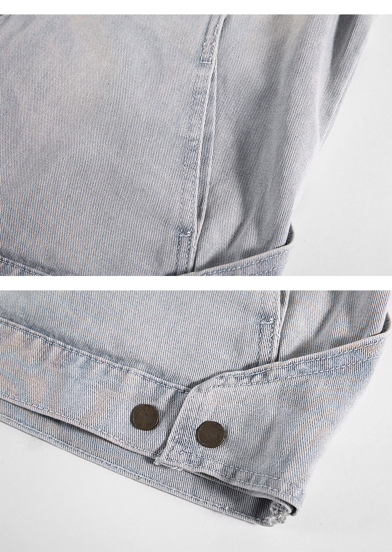 Men's Denim Jacket Stand Collar Washed Motorcycle Style Outerwear_voghion.com