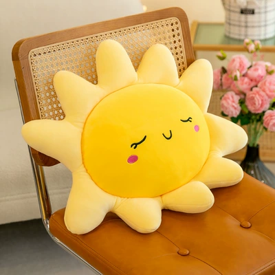 Cute Sun Pillow Doll Pillow Cloud Doll Plush Toy Sofa Chair Cushion Sleeping Doll Gift (Oyuncaq yastıqlar) - yellow-40cm