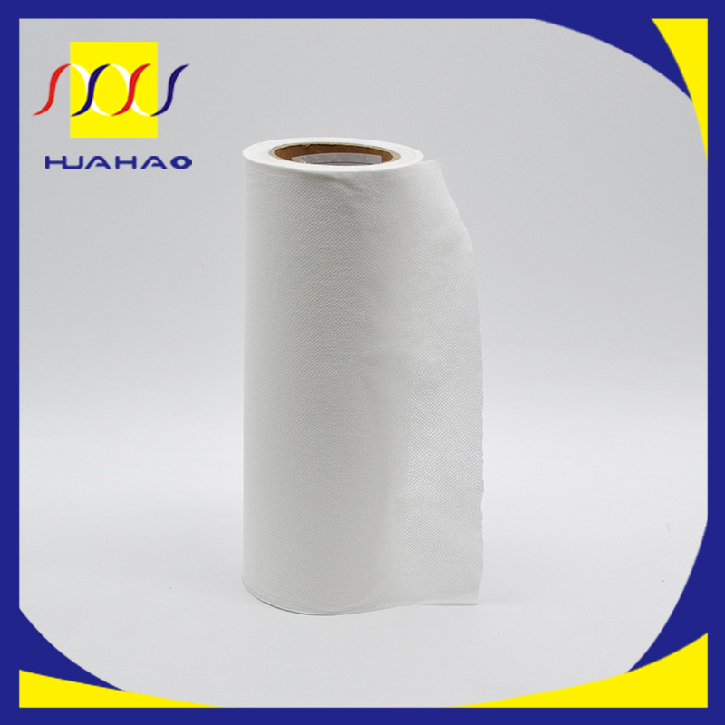 防尘纸白色PET涤纶黏胶植物纤维半交叉水刺无纺布平纹