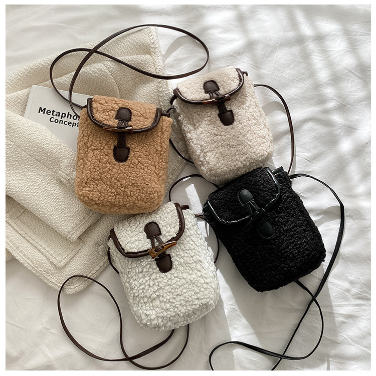 New Women's Bag, Lamb Wool Plush Bag, Cute, Trendy, Fashionable, Versatile, Popular, Simple Crossbody Bag, Phone Bag New Women's Bag, Lamb Wool Plush Bag, Cute, Trendy, Fashionable, Versatile, Popular, Simple Crossbody Bag, Phone Bag