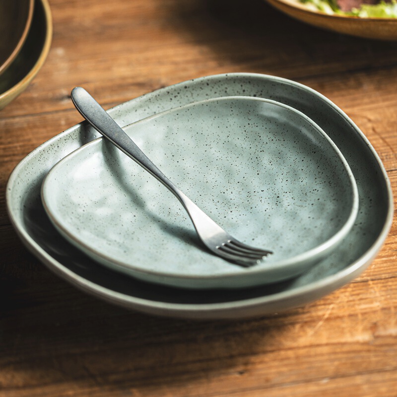 French Dessert Plate, Special-Looking Breakfast Plate, High-End Ins-Style Tableware, Stoneware Bowl, Western Food Plate