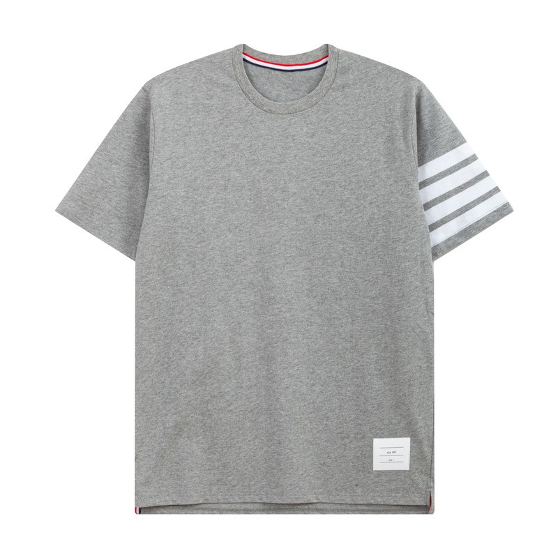 In-Stock Tb Jl Plain Cotton Classic Short-Sleeve Left Sleeve Four-Stripe Summer Breathable Loose T-Shirt Unisex