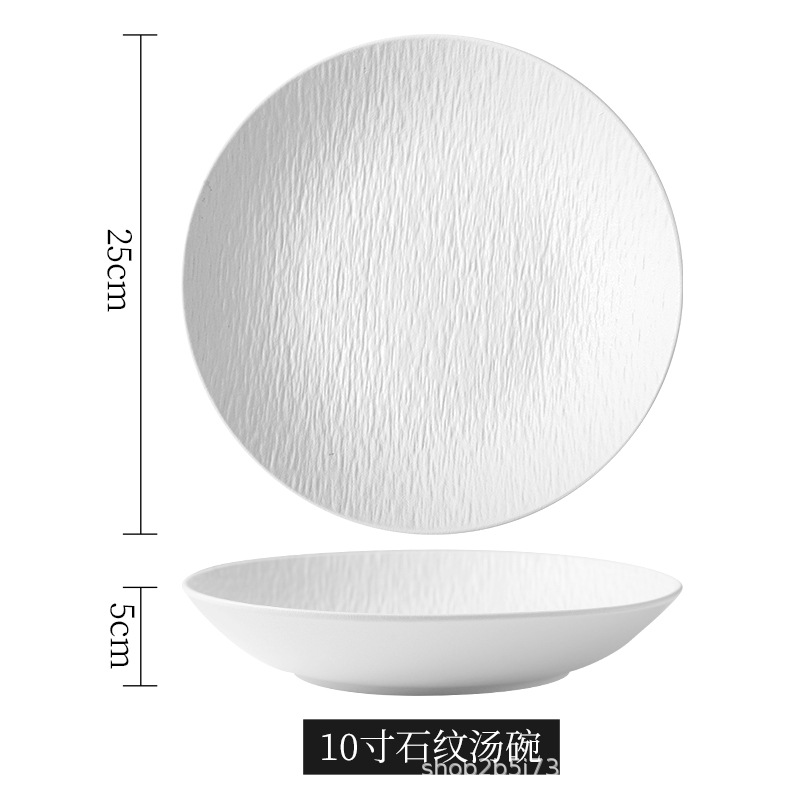 Matte white-10 inch deep stone plate