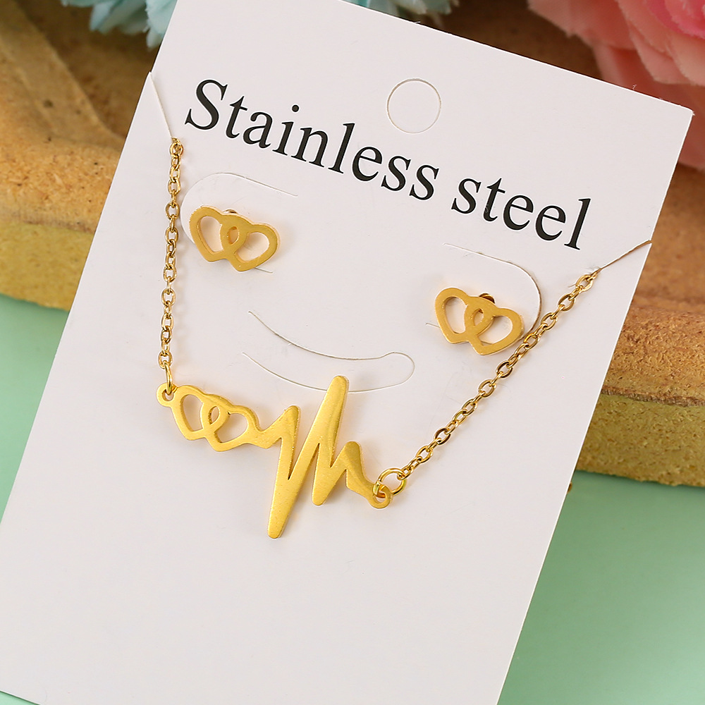 Großhandel Schmuck Einfacher Stil Pentagramm Auge Schmetterling Edelstahl 304 Überzug Schmuck-Set Kabelkette display picture 12