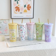 新品304ステンレスストロー保温カップ保冷カップ携帯パチャドッグクロミ750mlジュースカップ