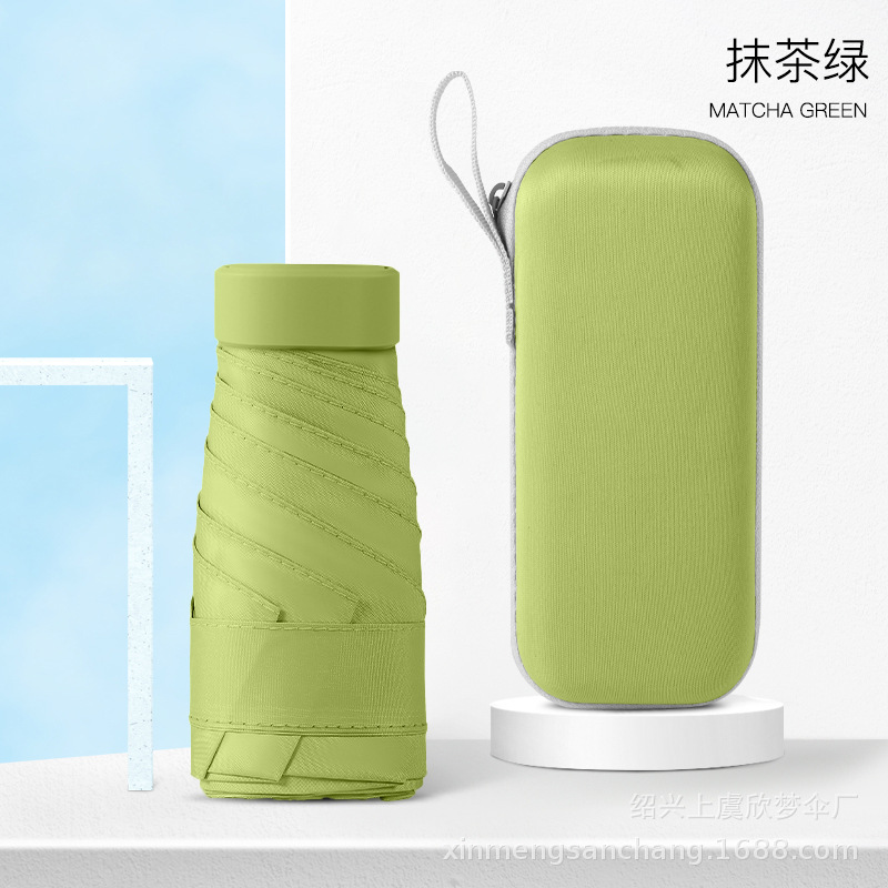 Matcha verde plana seis veces con caja de la cremallera de la cinta