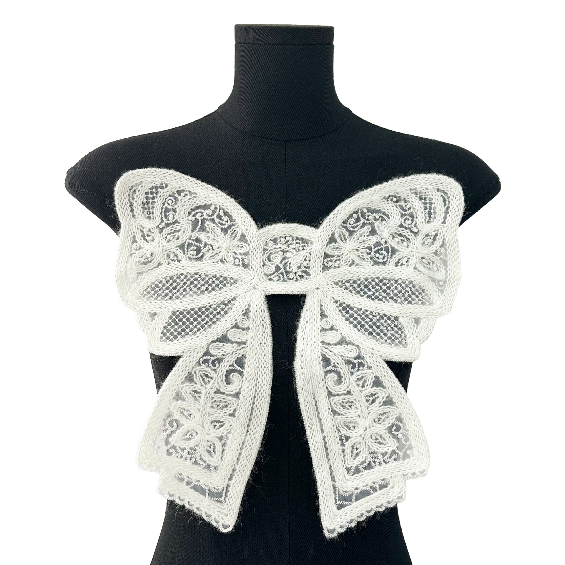 H4025 화이트 라지 핸드 스티치 비즈