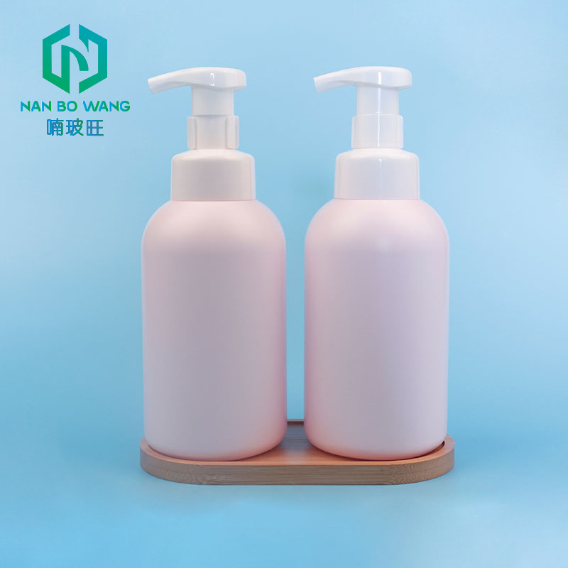 现货PE洁面慕斯起泡瓶米白洗面奶洗手液瓶亚光化妆品瓶圆肩泡沫瓶
