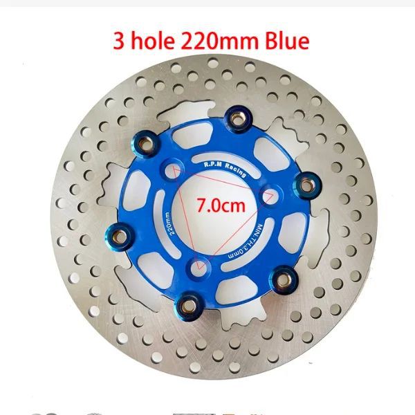 Motorcycle Electric Motorcycle Floating Brake Disc Colorful Ventilated Perforated Disc Brake Rotor 220*70mm Modified Brake Disc in Stock