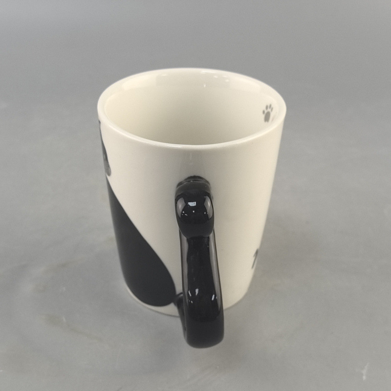 Personalidad creativa de dibujos animados gato cola mango taza de cerámica taza de café de oficina taza de agua de leche creativa de estudiantes