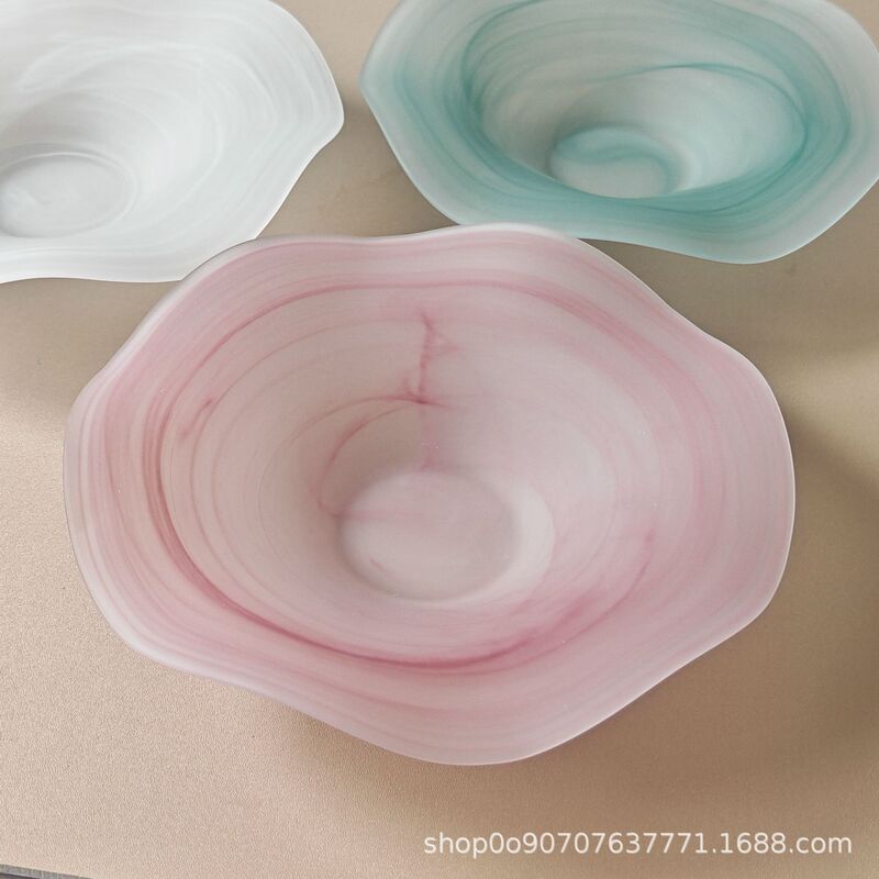 Creative Cloud Fruit Plate Lace Plate Living Room Coffee Table Ornaments Designer Simple Modern Glass Fruit Salad Bowl