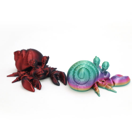 Cross-Border 3D Printing Hermit Crab Crafts Ornaments Gifts Creative Hand-Made Animal Joint Movable Model Toys