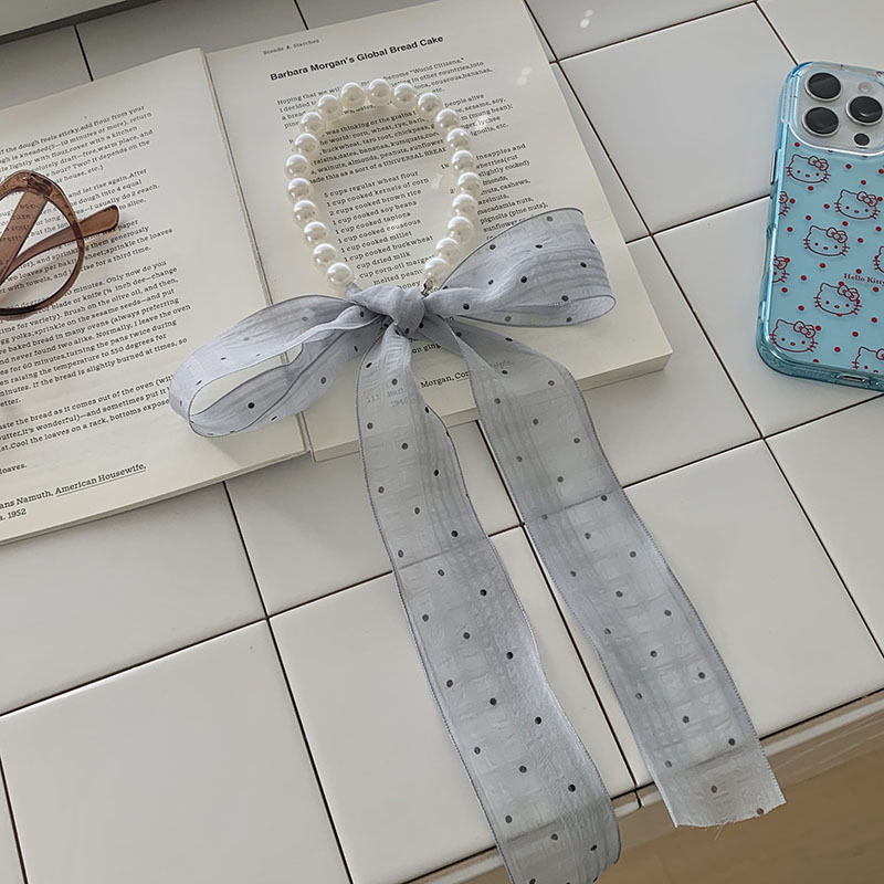 Collar de perlas, nuevo estilo, bufanda de seda, cinta, protección para el cuello multiusos, bufanda floral, diadema fresca pastoral femenina de verano, banda para el cabello