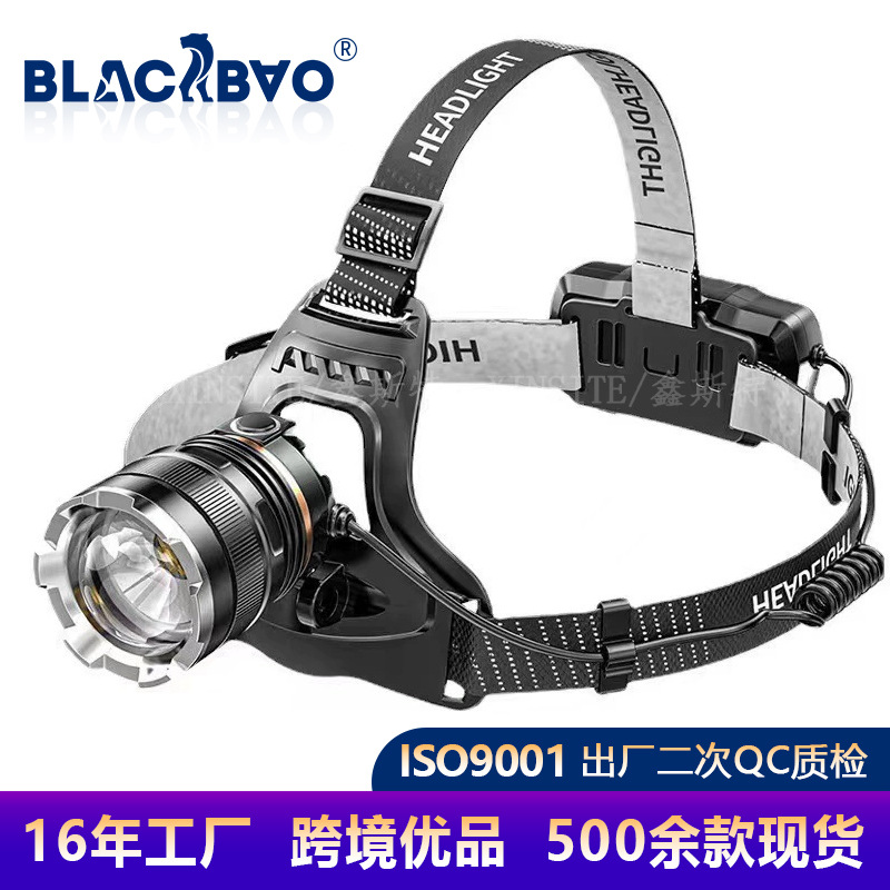 Transfronteriza fuerte luz recargable faro linterna P50 noche al aire libre pesca Pesca resistencia de larga duración iluminación al aire libre