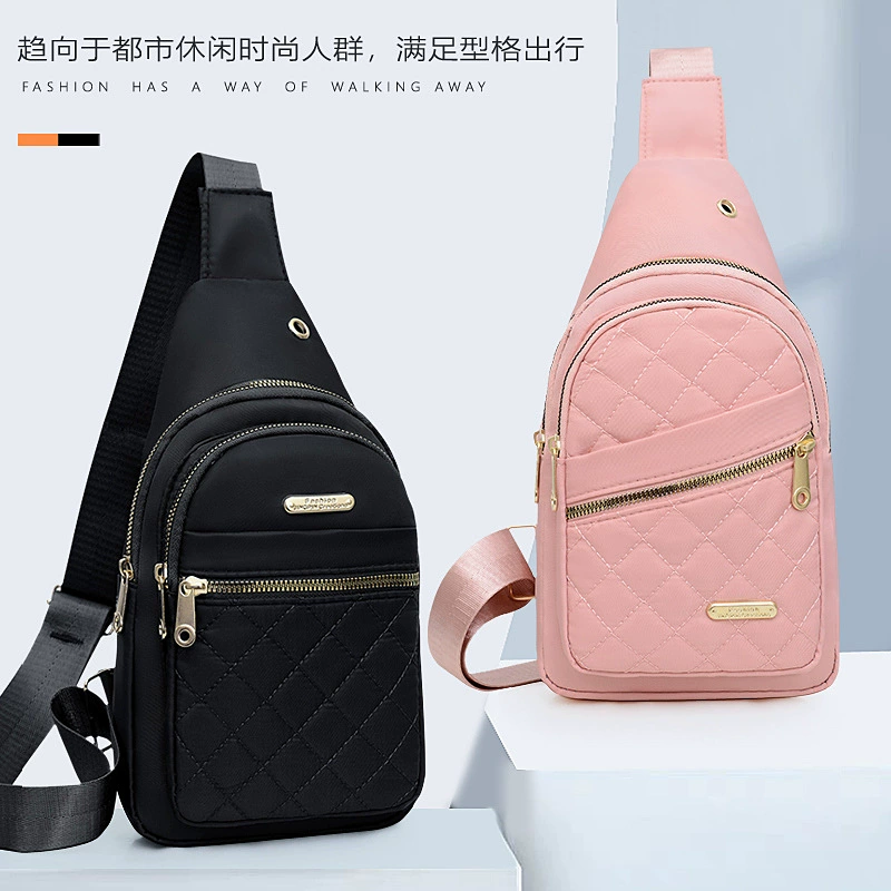 Новая женская сумка модная повседневная грудная сумка многослойная вышивка Корейская версия одного плеча косой простой рюкзак для женщин дикий