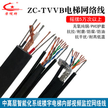 超五类8芯加2芯电源线加双钢丝扁平电梯随行网络监控电梯电缆