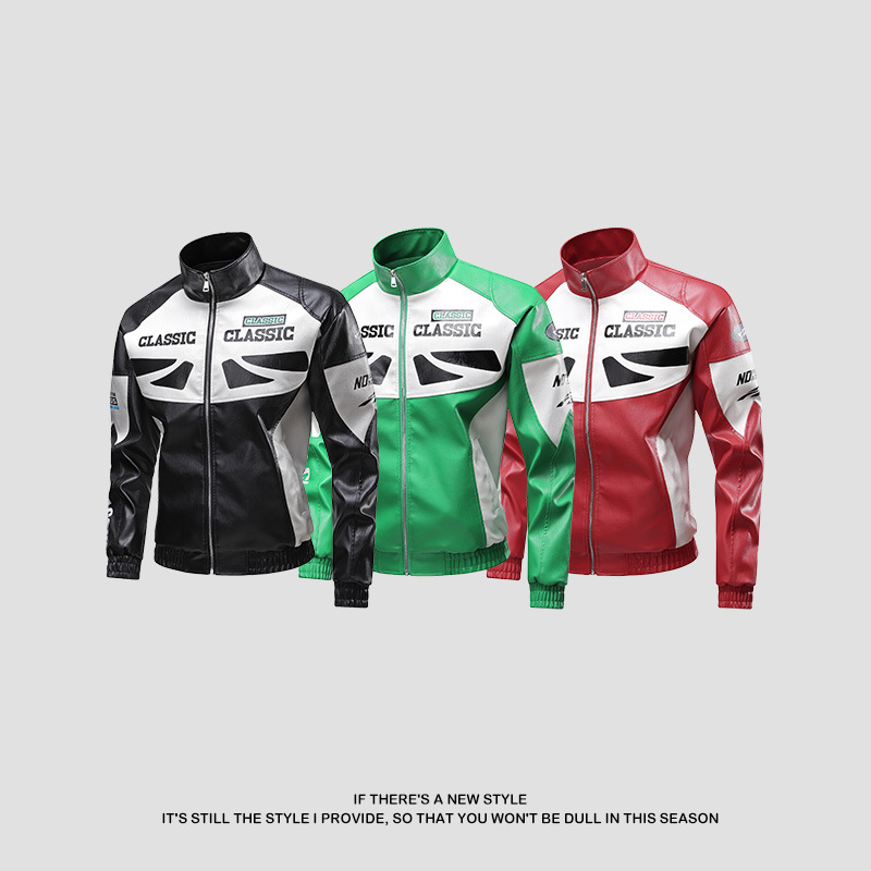 American pu chaqueta de cuero hombre otoño invierno callejero chaqueta de locomotora ropa de moda suelta chaqueta de chaqueta para hombre