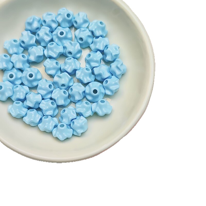亚克力彩色烤漆皱褶裙边直孔串珠隔珠diy手机链钥匙扣材料饰品配|undefined