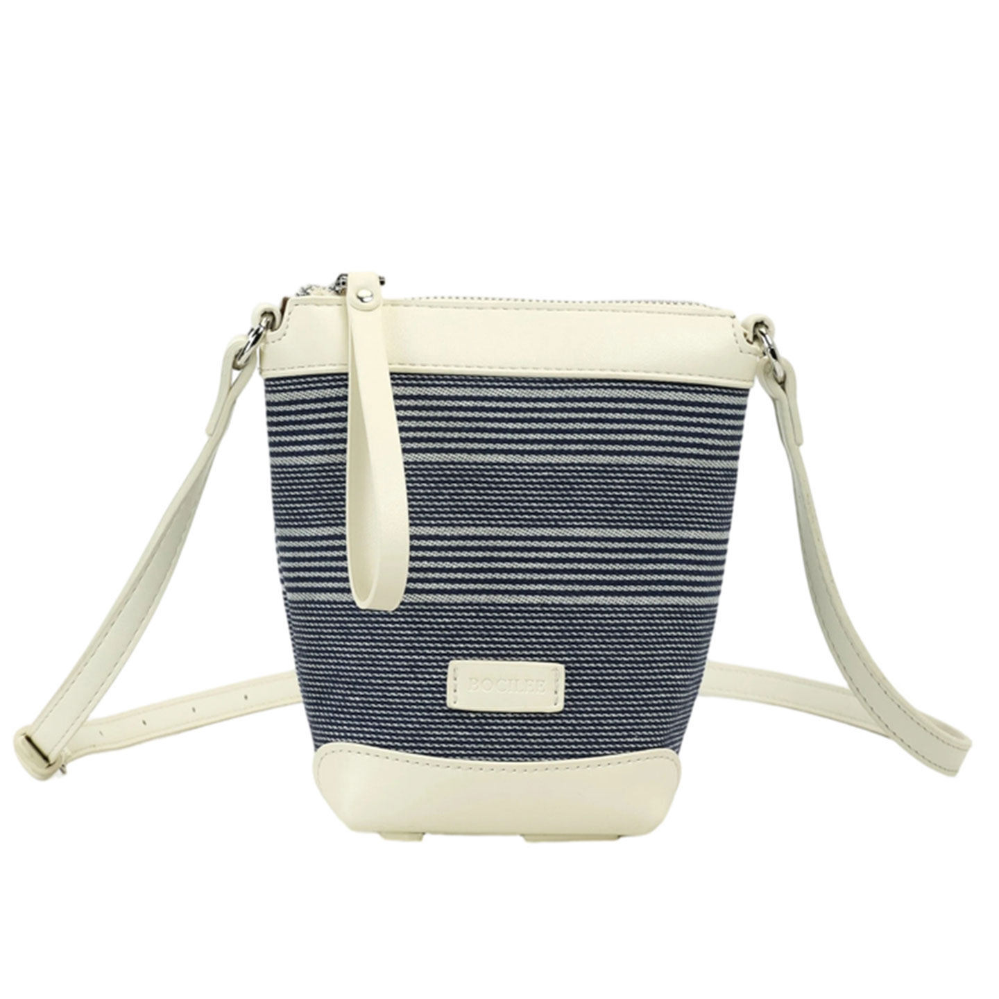 Colores contrastantes bolsos casuales balde de agua para teléfonos móviles coreanos versátiles de hombro retro 2026 bolsos de mujer a rayas nuevas bolsas