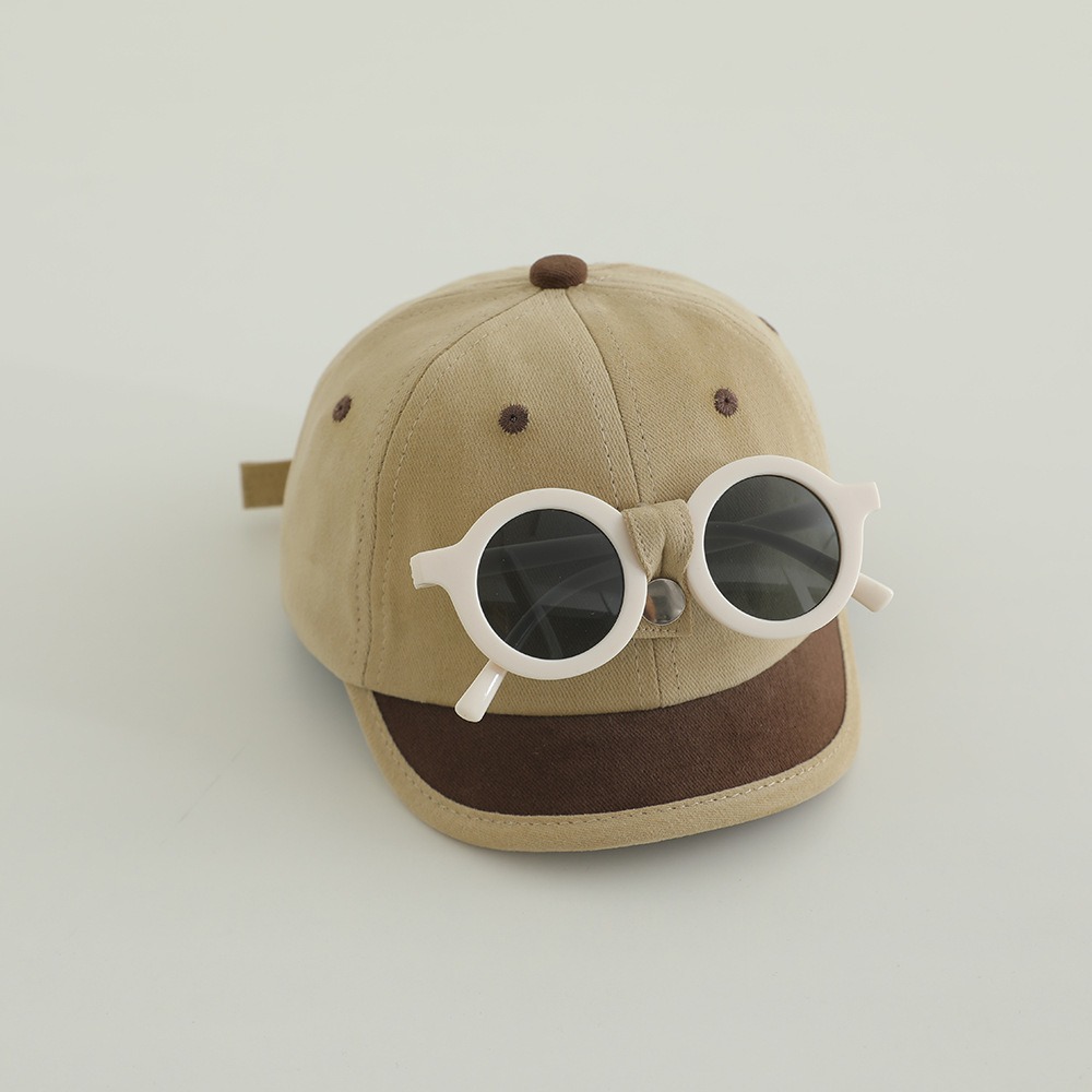 Baby gafas de sol sombrero de béisbol para niños y niñas sombrero de bisel corto sombrero de protección solar para viajar sombrero versátil sombrero de sol verano primavera otoño