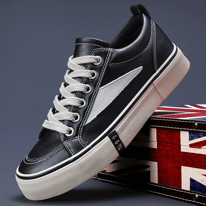 2025 Осенние новые мужские туфли в корейском стиле, модные универсальные повседневные мужские туфли, удобные шнурованные плоские низкие кожаные туфли