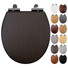 工厂直销17寸密度板木质MDF马桶盖带pvc贴皮木纹带缓降
