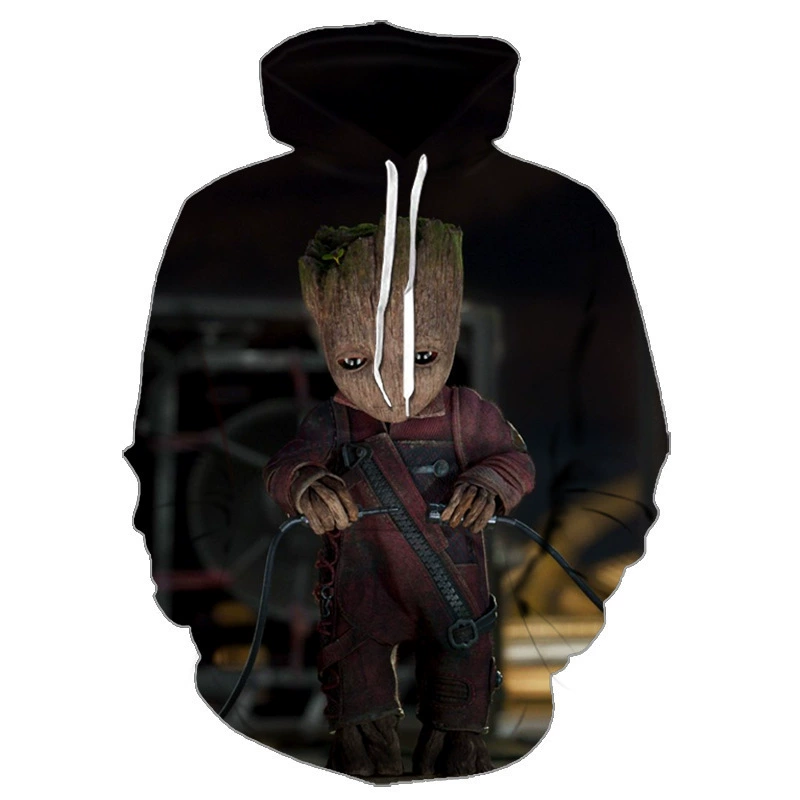 Весна и осень Новая внешняя торговля Galaxy Guard Groot 3D печать свитер с капюшоном модный мужской и женский пуловер оптом