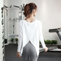 寬鬆顯瘦瑜伽服長袖速干運動T恤訓練衣跑步罩衫外穿健身服上衣女