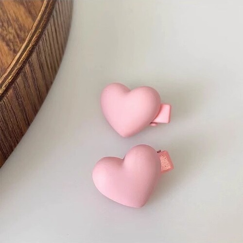 Pink hairpin dopamine frosted love small hairpin girl heart color clip sweet and cute hair accessories bangs side clip