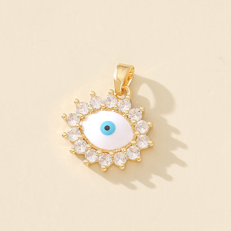 7g Weight Pendant Jewelry Making Type 20*20mm Jewelry Making Size Zircon Inlay Material DIY Jewelry Accessories Classification 1 Piece Quantity Copper Material Devil's Eye Pattern Polished Finish Plating Design Casual, Simple Style Style 1 Piece 20*20mm Copper Zircon Devil's Eye Polished Pendant 15