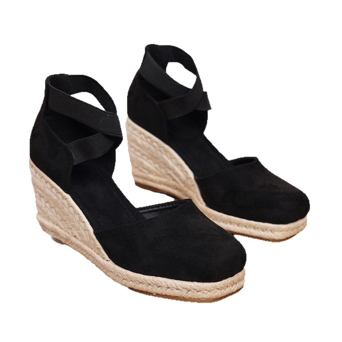 Womens Wedge Sandals Summer Platform Thick Sole Buckle Heels_voghion.com