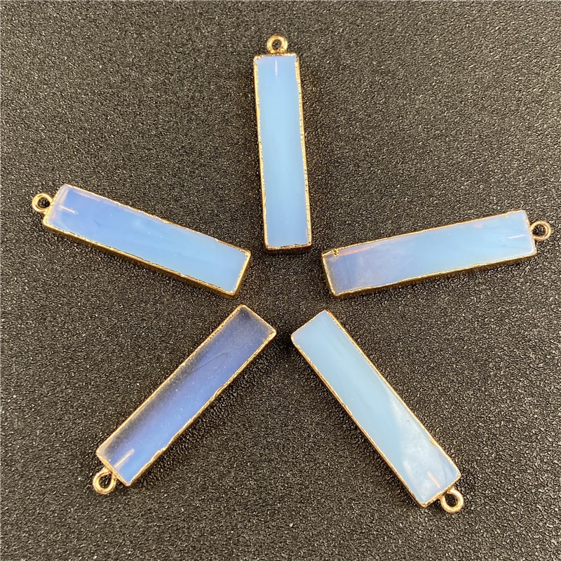 5g Weight Pendant Necklace Classification Polishing Design White, Purple Color Retro Rectangle Faceted Gemstone Wholesale Diy Material 7