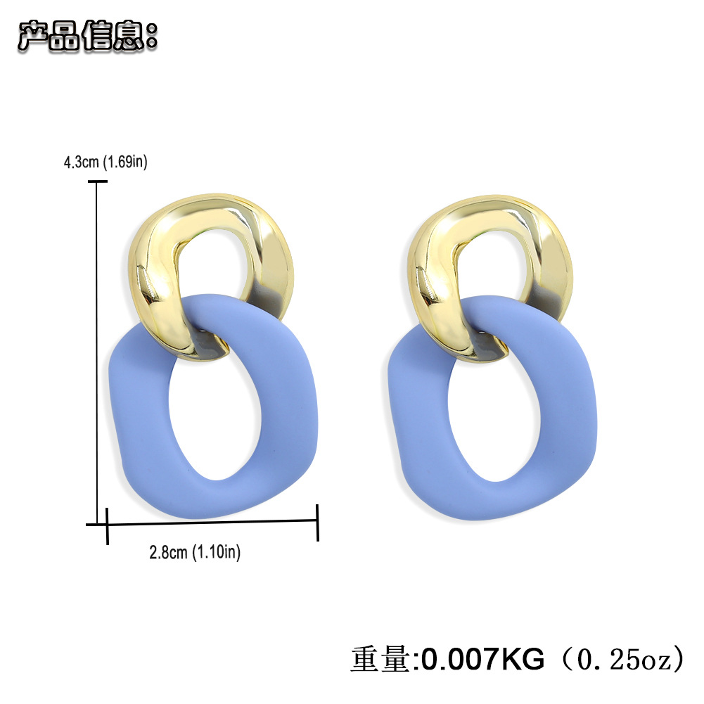 Korean Geometric Acrylic Matte Earrings display picture 19