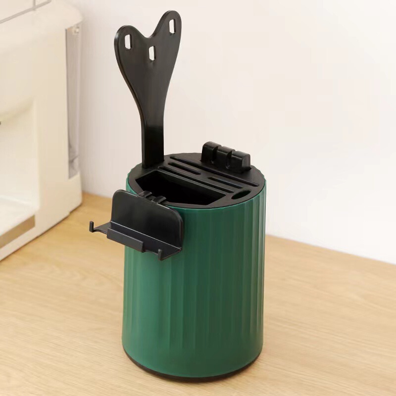 一体型プラスチックキッチン回転ナイフホルダー収納ラック多機能家庭用箸包丁カトラリーラック収納アーティファクト|undefined