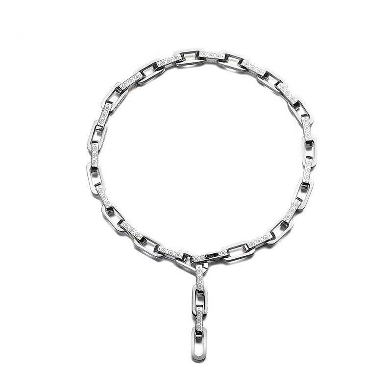 Collier en acier titane épais, style hip-hop tendance, avec une marguerite colorée, pour hommes et couples._voghion.com