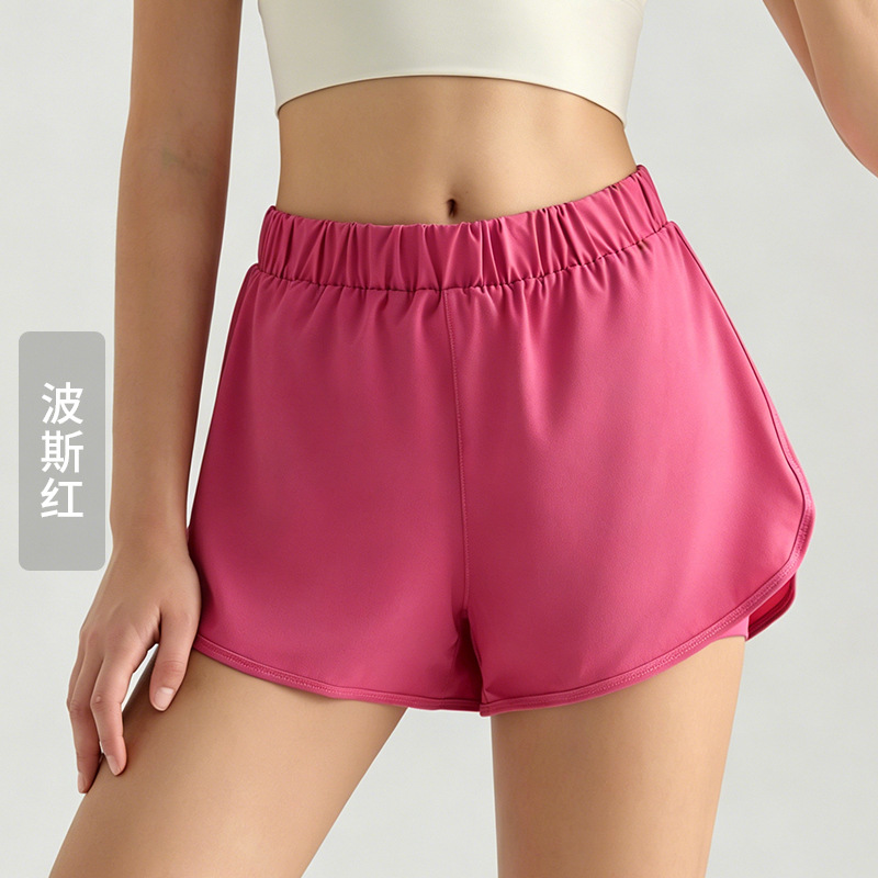 Pantalones cortos deportivos para mujer LAHN, de cintura alta, holgados, pantalones de yoga para correr, pantalones cortos adelgazantes, finos y transpirables para el verano