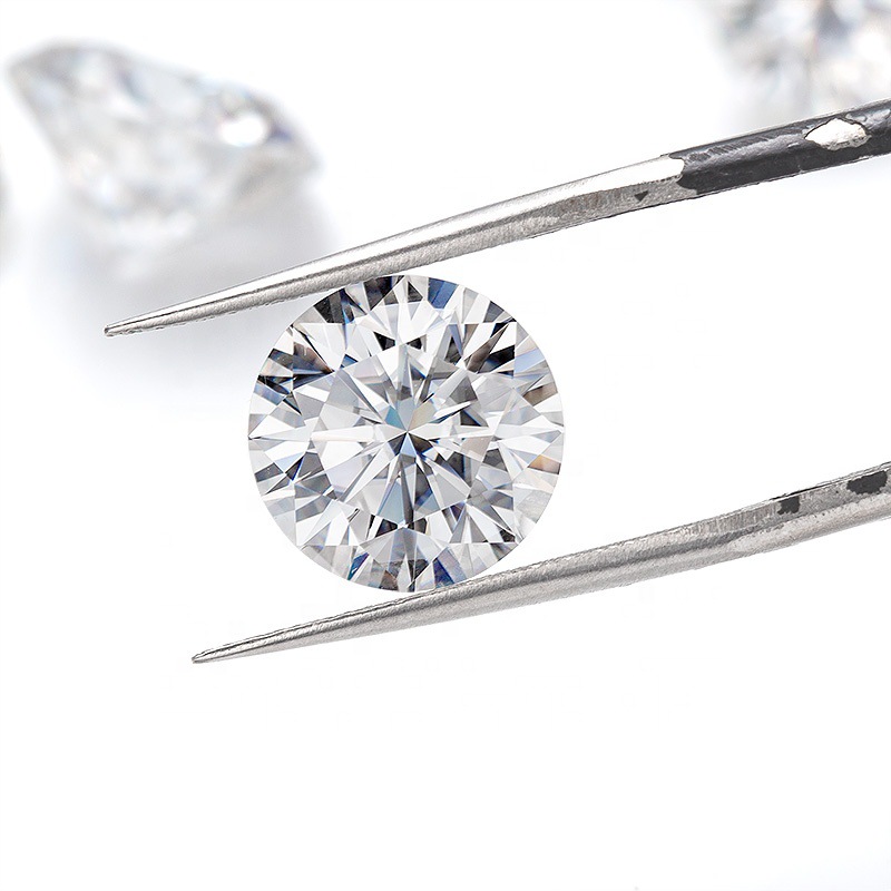 メーカー直供D色超白莫桑石裸石円形莫桑石八心八矢GRA腰コード炭素珪石卸売り