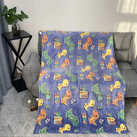 源头厂家 法兰绒毛毯 儿童盖毯办公室午睡毯卡通图案毛毯