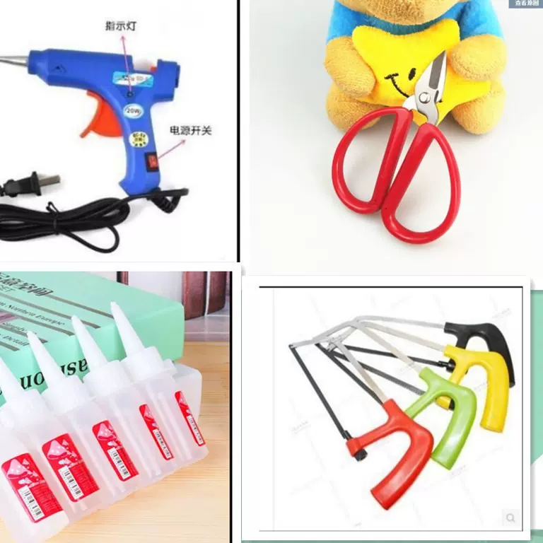 胶水模型工具幼儿园手工diy制作雪糕棒剪刀胶枪锯子 透明模型胶水