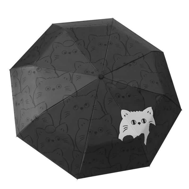 Ins Cat Umbrella Women's Fully Automatic Rain or Shine Foldableing Sun Protection Sun Umbrella Cartoon Anti-Uv Parasol